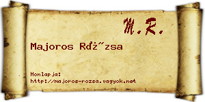Majoros Rózsa névjegykártya