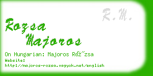 rozsa majoros business card